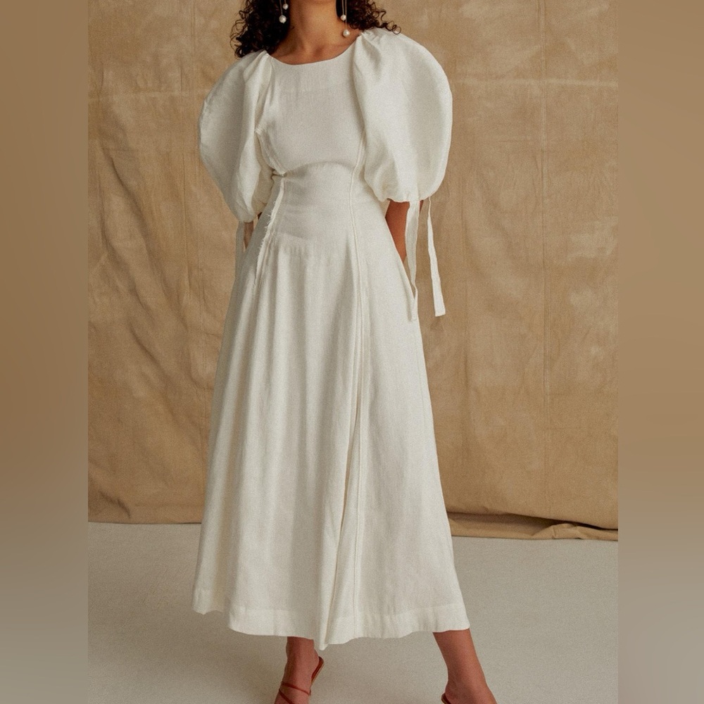 Aje Ivory Long Sleeve Dress